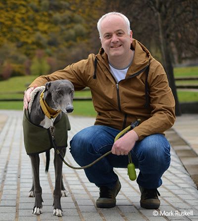 Mark Ruskell MSP with greyhound