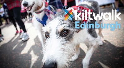 Dog walking on Edinburgh Kiltwalk