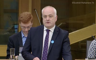 Mark Ruskell MSP speaking at the Scottish Parliament debate on greyhound racing