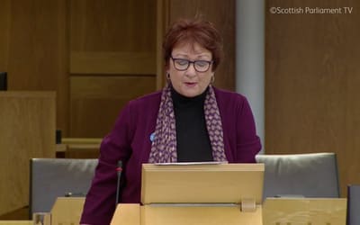 Rona MacKay MSP speaking at the Scottish Parliament debate on greyhound racing