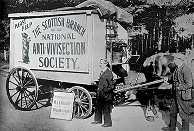 Anti vivisection society touring caravan
