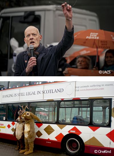 OneKind campaigning against snares in 2008 and 2022