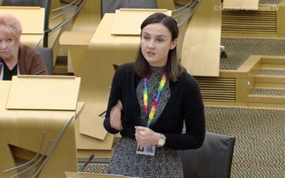 Minister for Environment and Land Reform Mairi McAllan  MSP speaking at the Scottish Parliament debate on greyhound racing