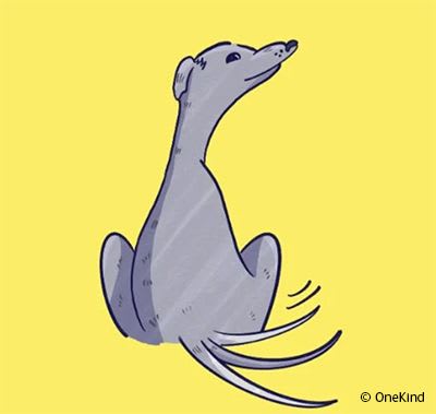 Cartoon illustration of greyhound