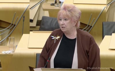 Christine Grahame MSP speaking at the Scottish Parliament debate on greyhound racing